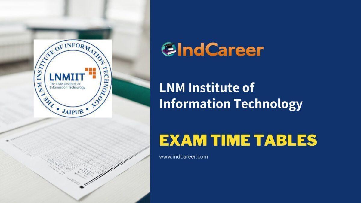 LNM Institute of Information Technology Exam Time Tables