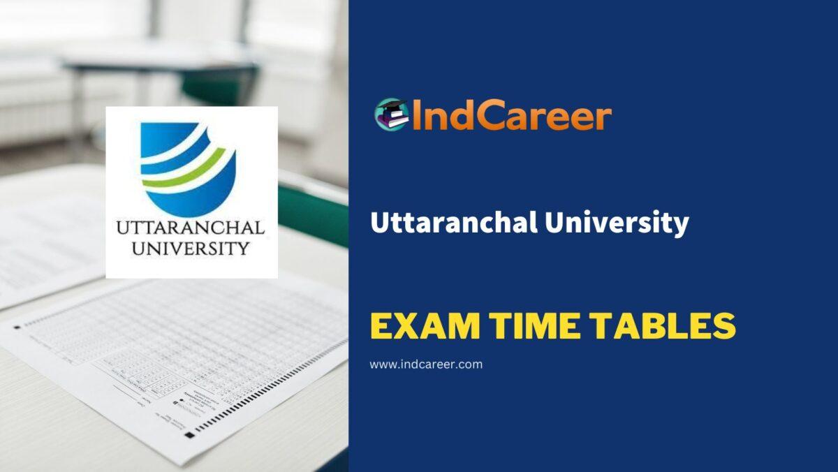 Uttaranchal University Exam Time Tables