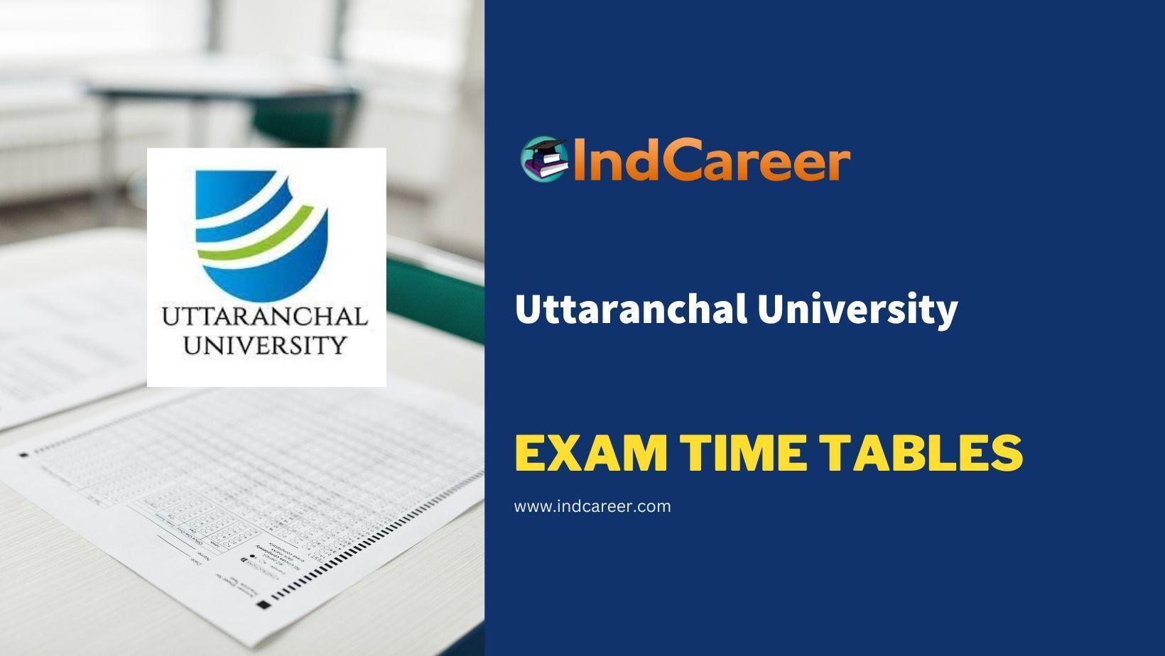 Uttaranchal University Exam Time Tables
