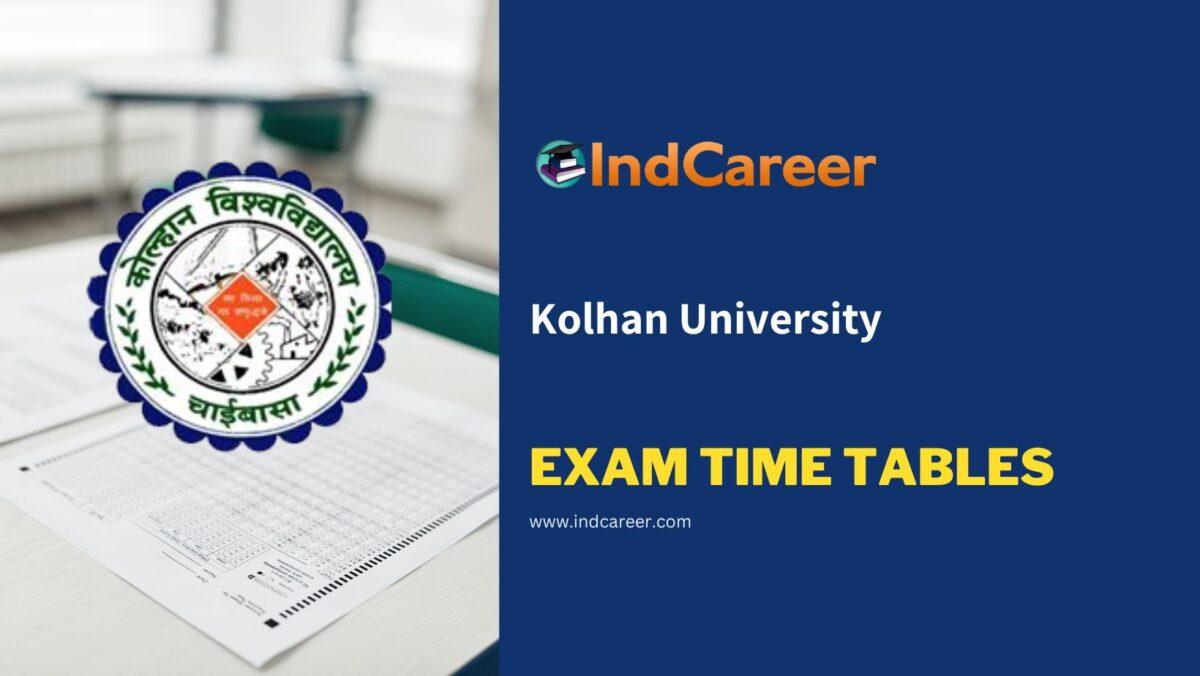 Kolhan University Exam Time Tables
