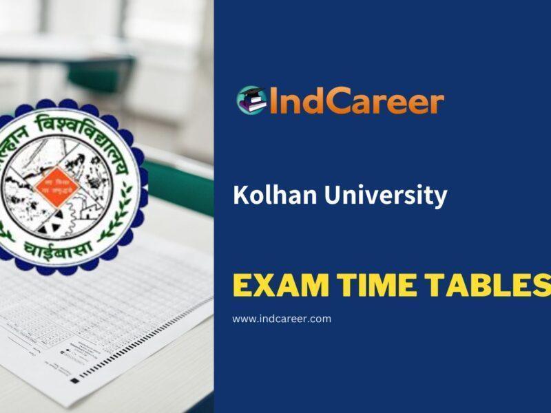 Kolhan University Exam Time Tables