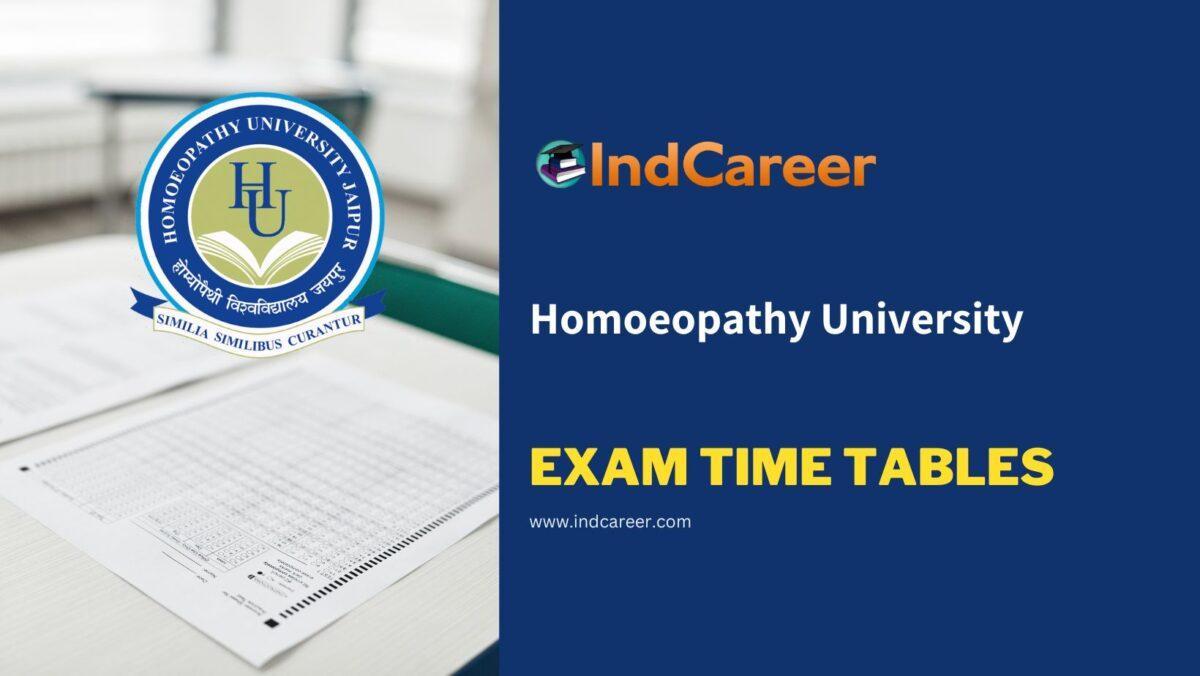 Homoeopathy University Exam Time Tables