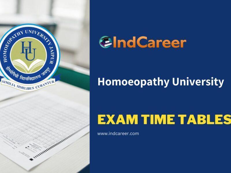 Homoeopathy University Exam Time Tables