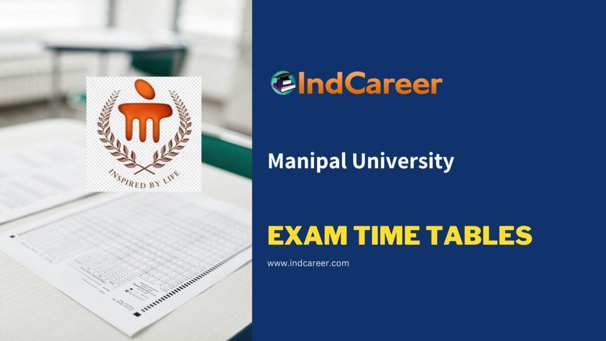 Manipal University Exam Time Tables