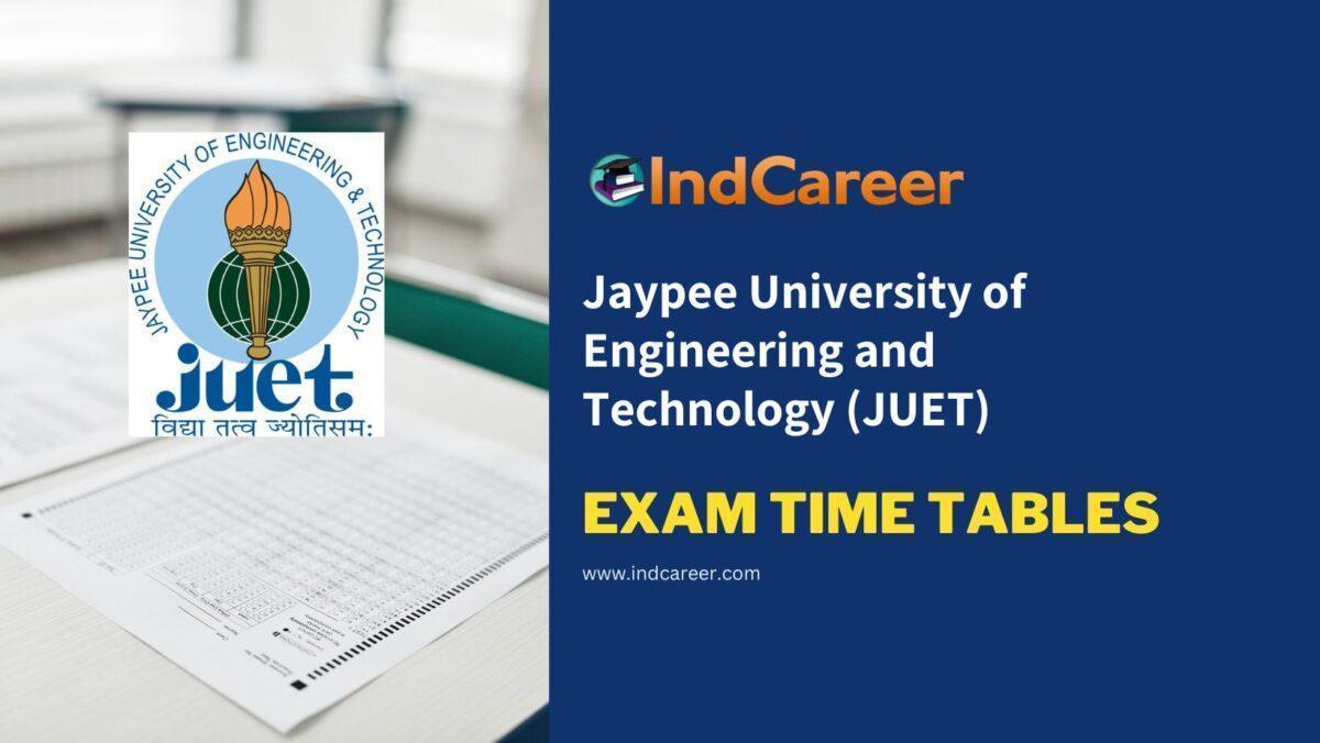 Jaypee University of Engineering and Technology (JUET) Exam Time Tables