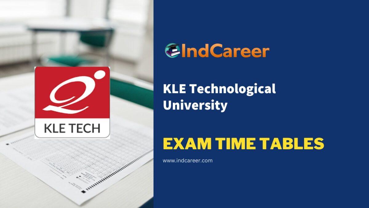 KLE Technological University Exam Time Tables