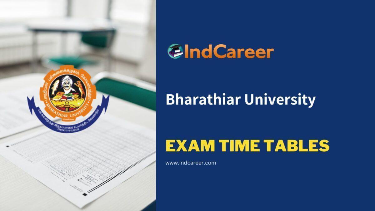 Bharathiar University Exam Time Tables