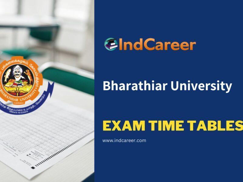 Bharathiar University Exam Time Tables