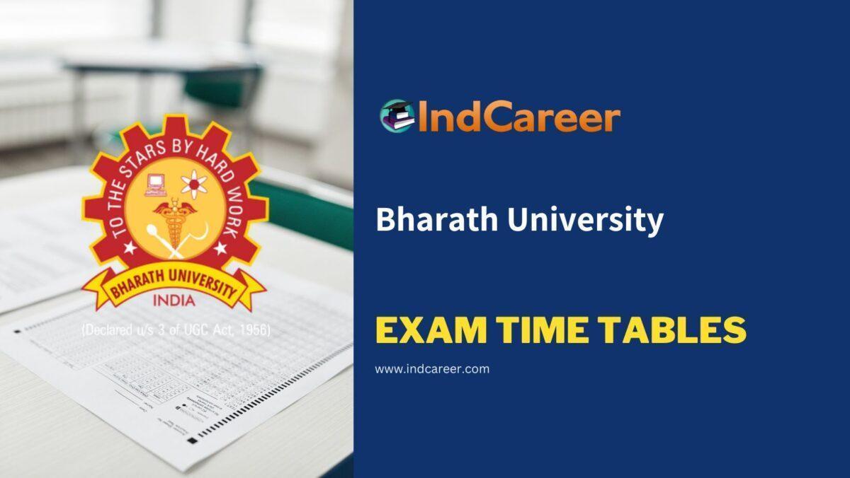 Bharath University Exam Time Tables