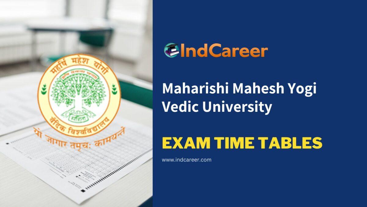 Maharishi Mahesh Yogi Vedic University Exam Time Tables