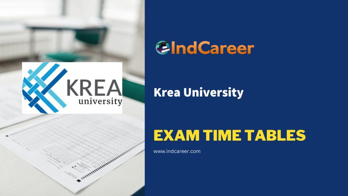 Krea University Exam Time Tables