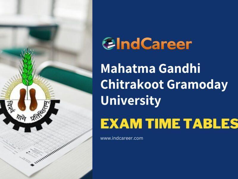 Mahatma Gandhi Chitrakoot Gramoday University Exam Time Tables