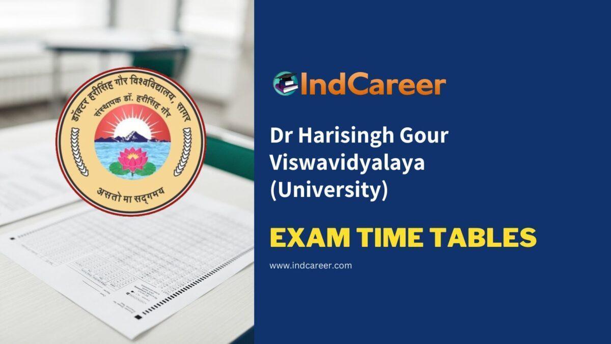 Dr Harisingh Gour Viswavidyalaya (University) Exam Time Tables