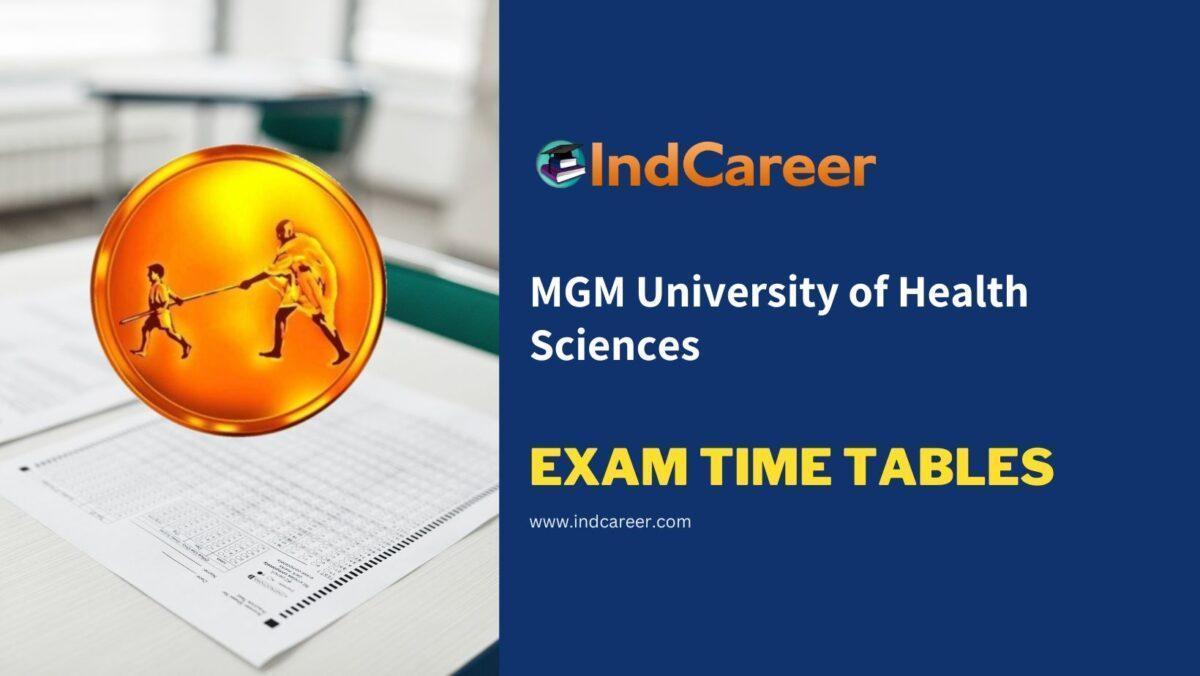 MGM University of Health Sciences Exam Time Tables