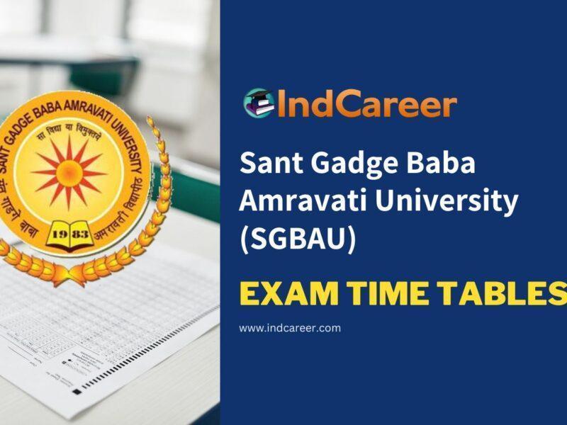 Sant Gadge Baba Amravati University (SGBAU) Exam Time Tables
