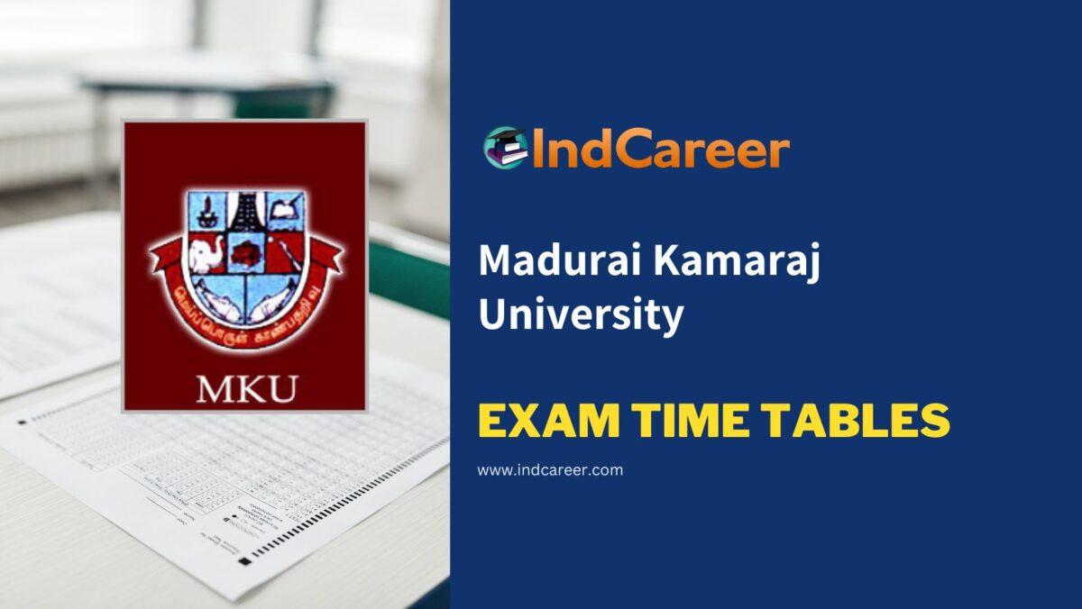 Madurai Kamaraj University Exam Time Tables