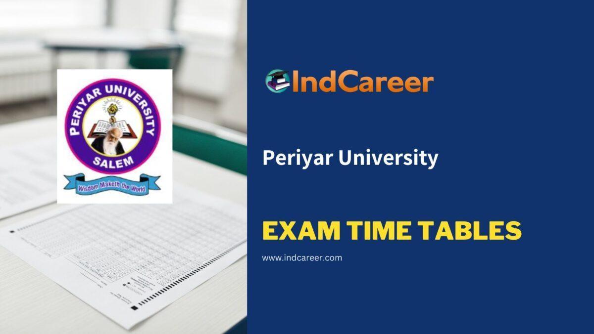 Periyar University Exam Time Tables
