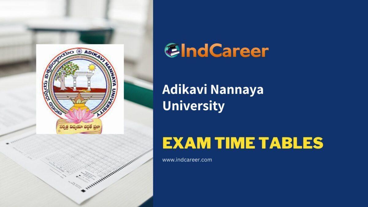 Adikavi Nannaya University Exam Time Tables