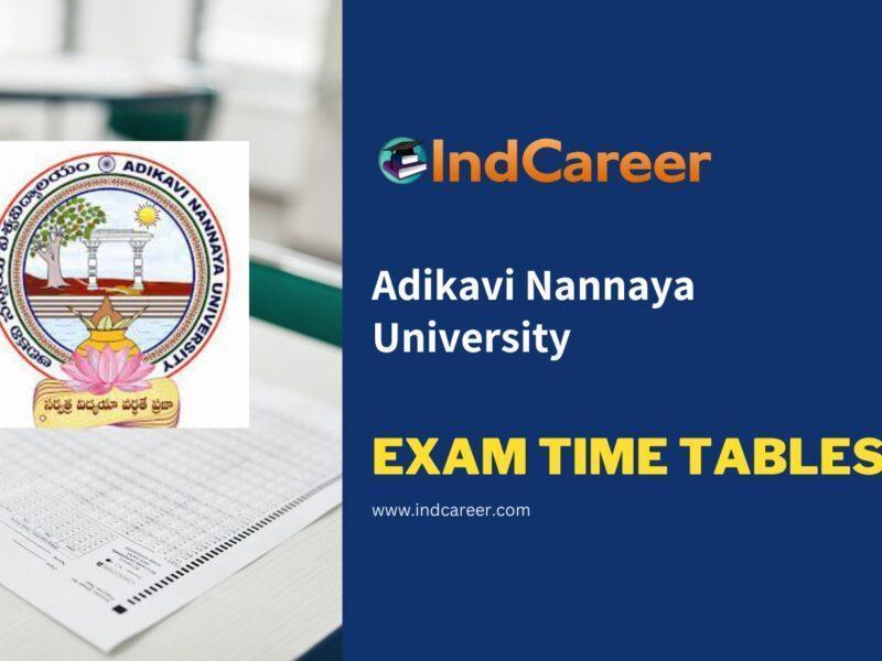Adikavi Nannaya University Exam Time Tables