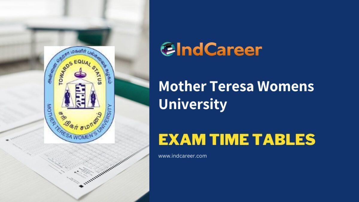 Mother Teresa Womens University Exam Time Tables