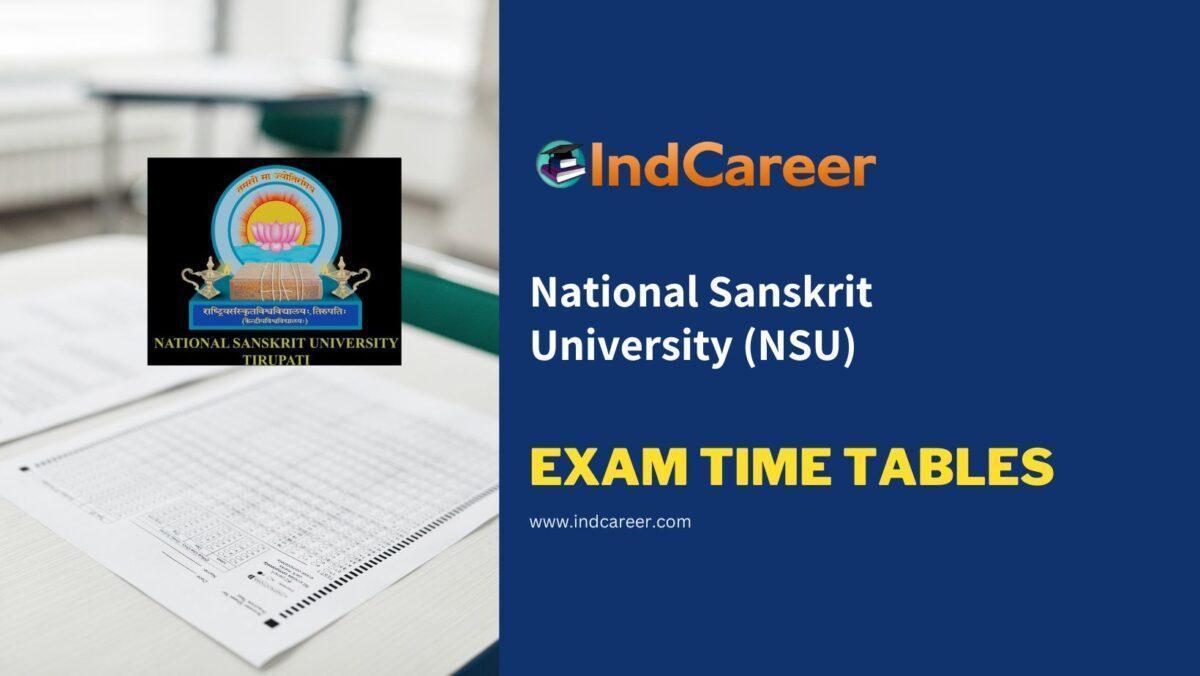 National Sanskrit University (NSU) Exam Time Tables