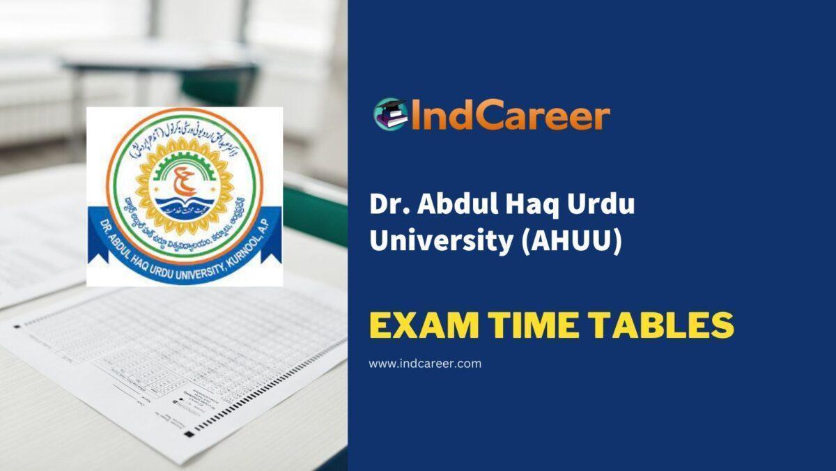 Dr. Abdul Haq Urdu University (AHUU) Exam Time Tables