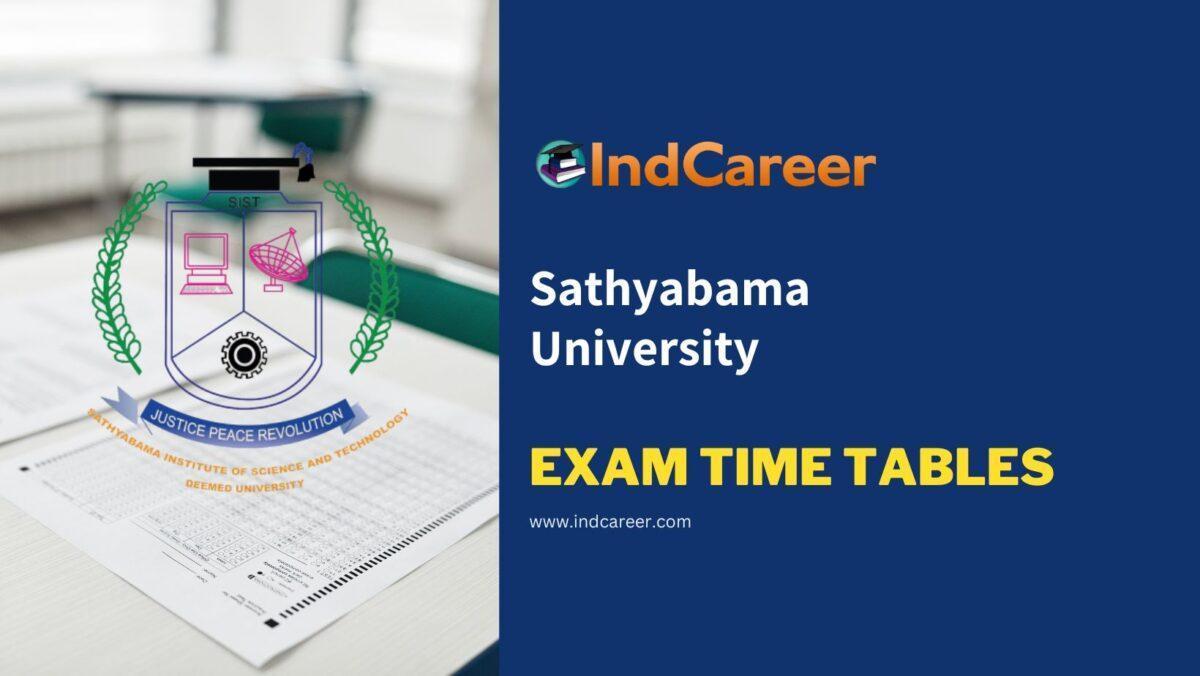Sathyabama University Exam Time Tables