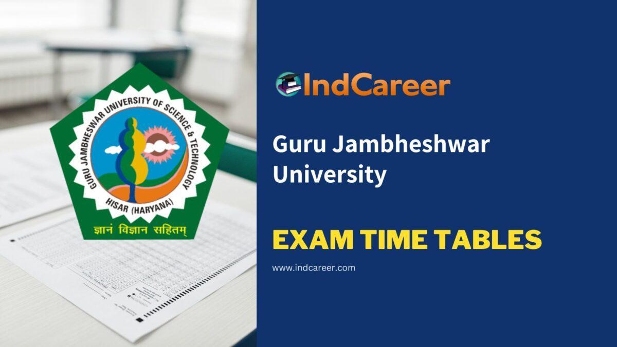 Guru Jambheshwar University Exam Time Tables