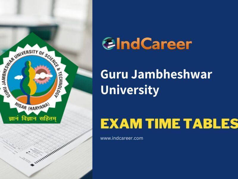 Guru Jambheshwar University Exam Time Tables