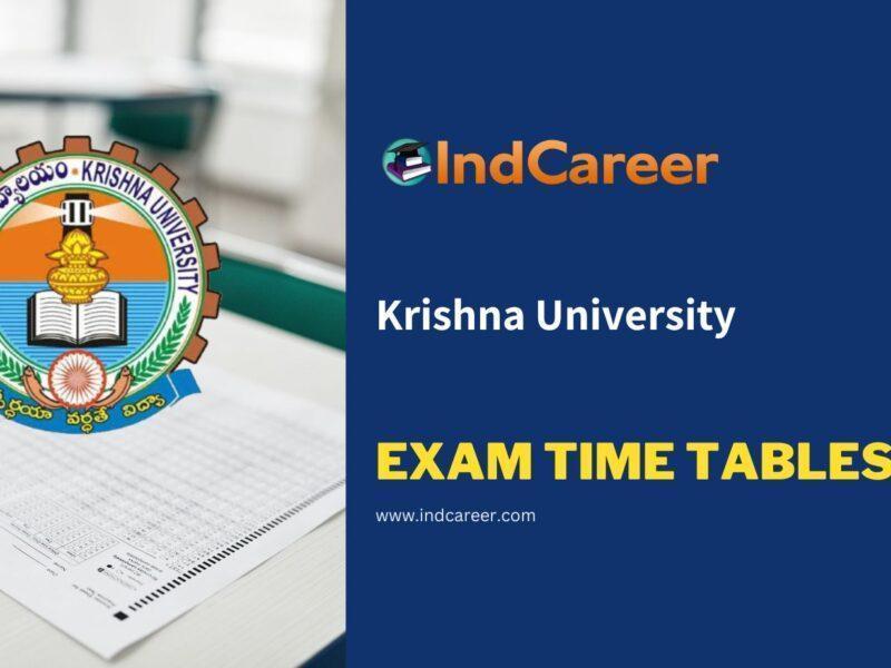 Krishna University Exam Time Tables