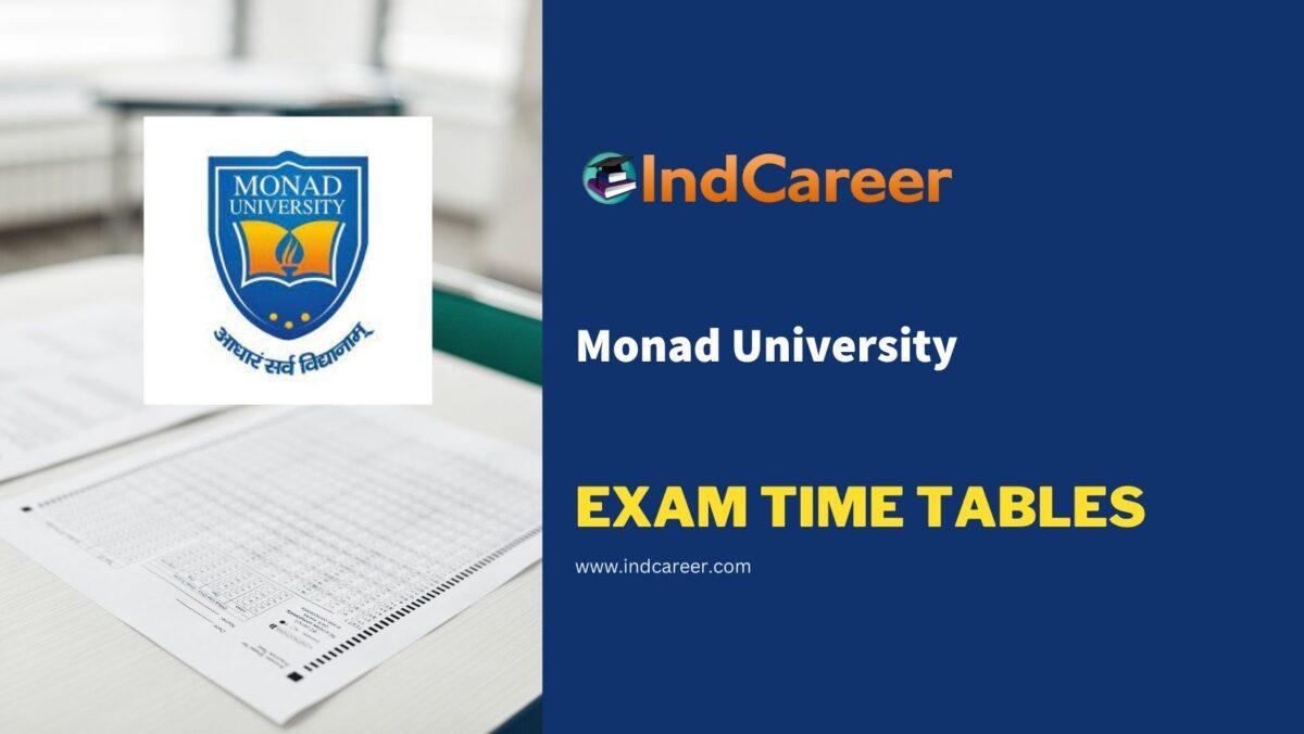 Monad University Exam Time Tables