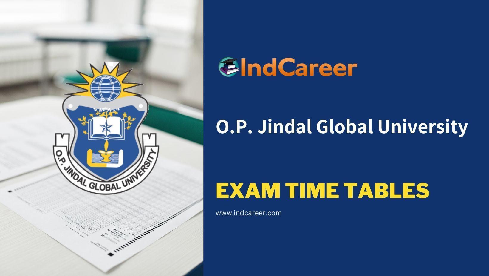 O.P. Jindal Global University Exam Time Tables