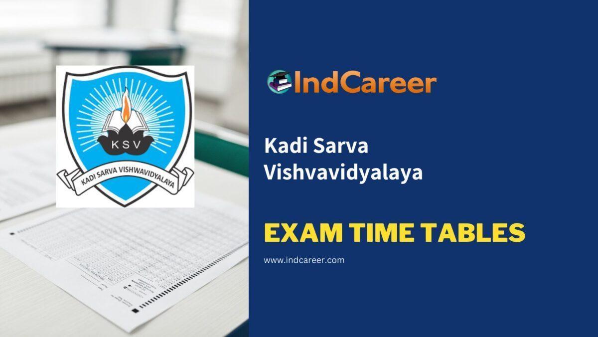 Kadi Sarva Vishvavidyalaya Exam Time Tables