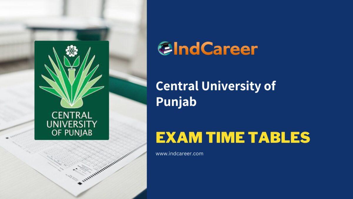 Central University of Punjab Exam Time Tables