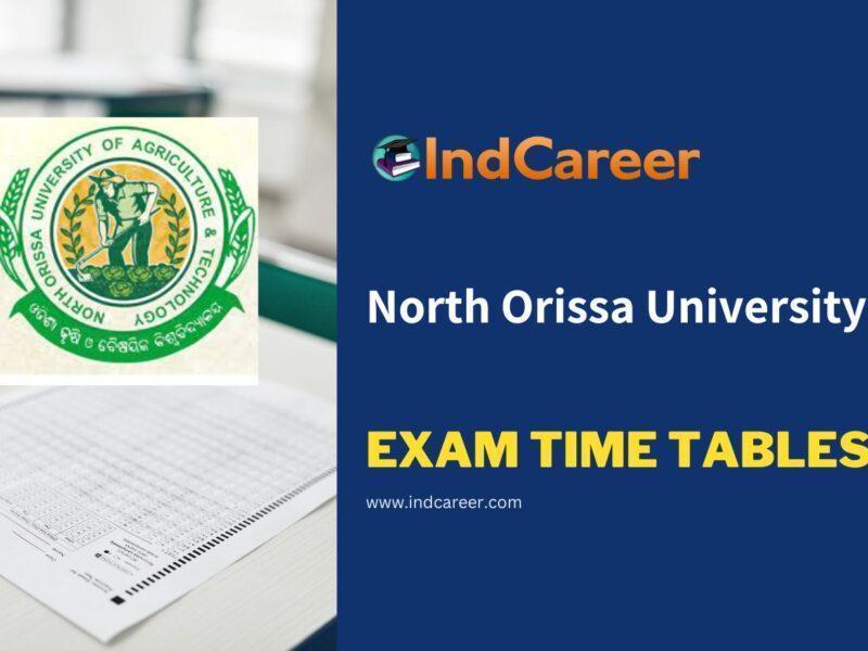 North Orissa University Exam Time Tables