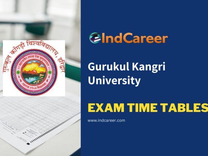 Gurukul Kangri University Exam Time Tables