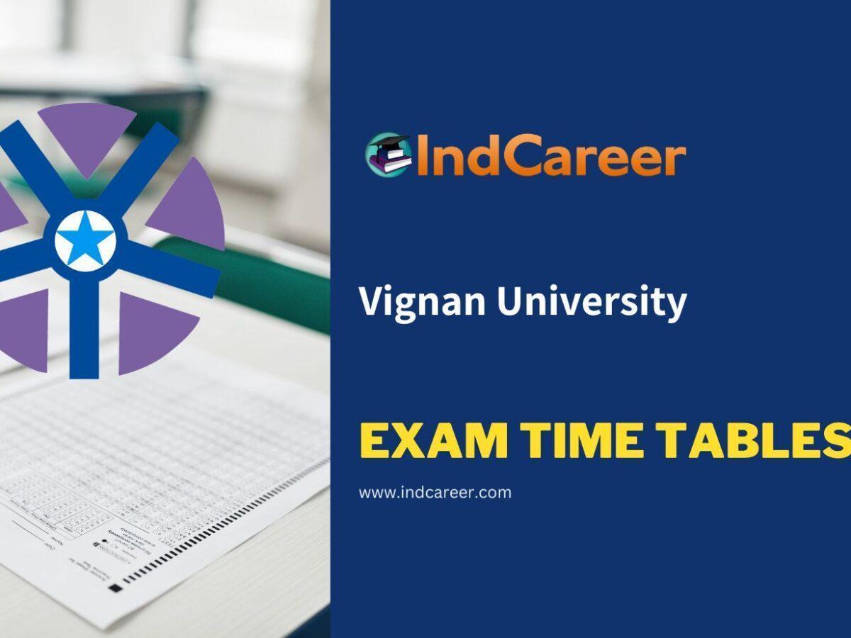 Vignan University Exam Time Tables