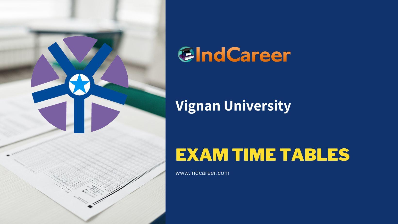 Vignan University Exam Time Tables