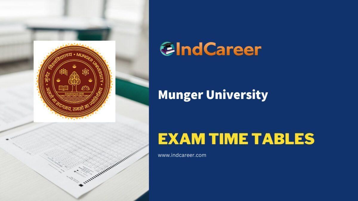 Munger University Exam Time Tables