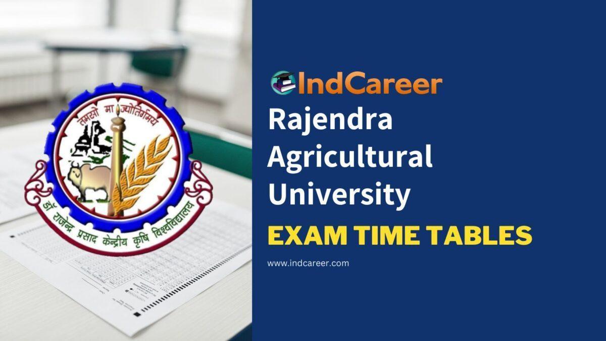 Rajendra Agricultural University Exam Time Tables