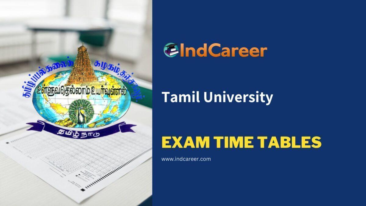 Tamil University Exam Time Tables