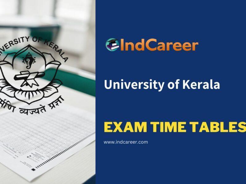University of Kerala Exam Time Tables