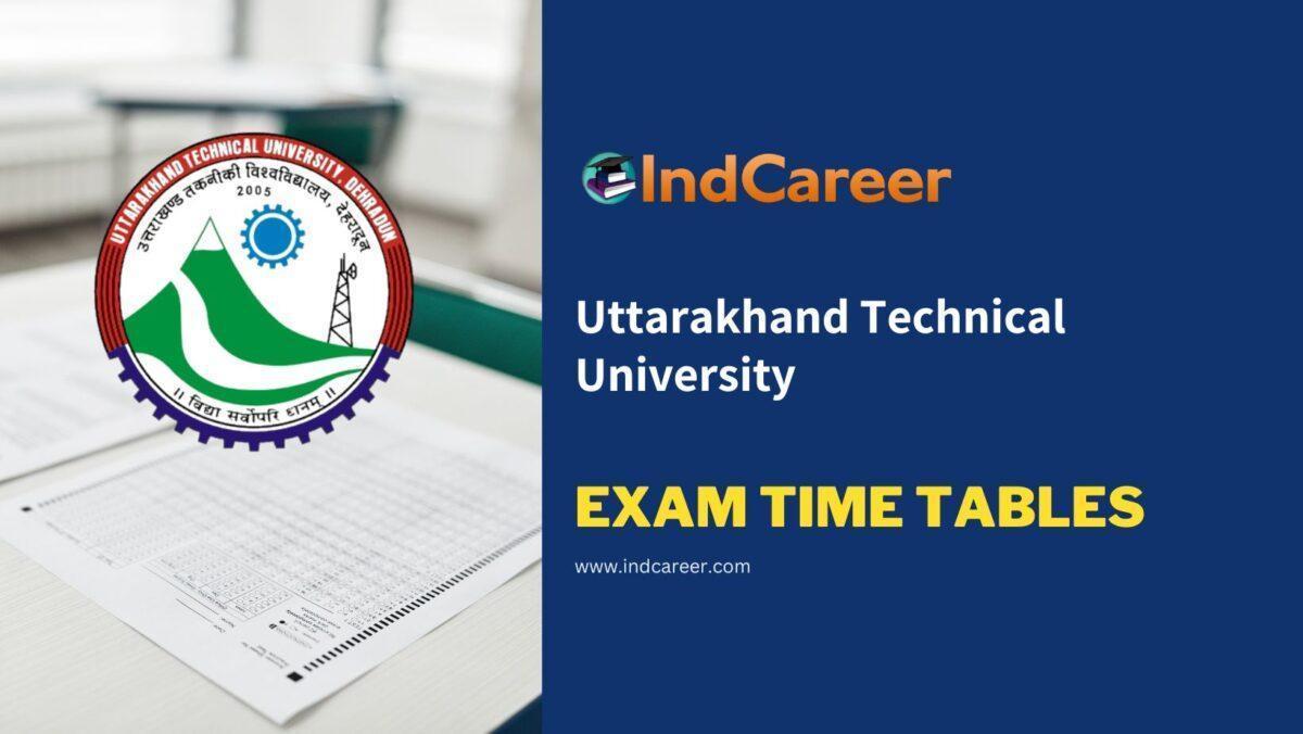 Uttarakhand Technical University Exam Time Tables