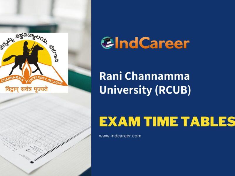 Rani Channamma University (RCUB) Exam Time Tables