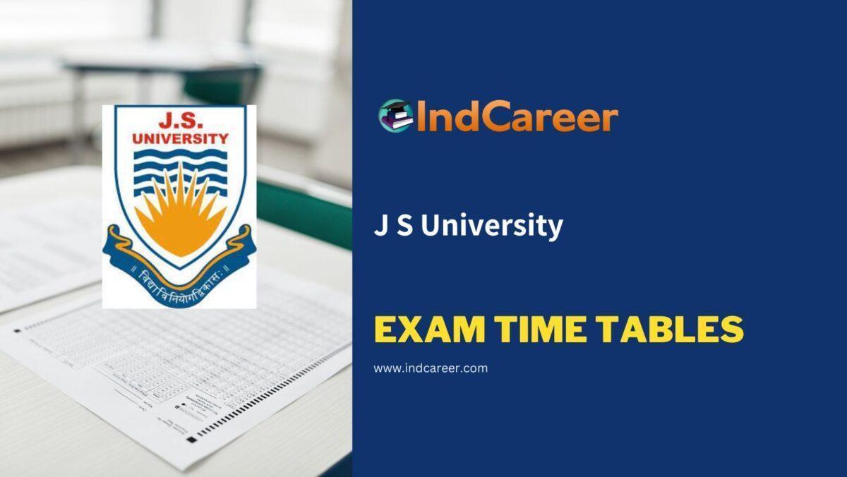 J S University Exam Time Tables