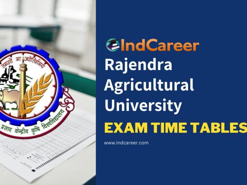 Rajendra Agricultural University Exam Time Tables