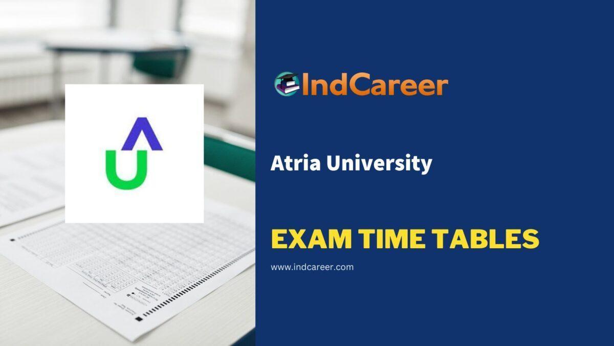 Atria University Exam Time Tables