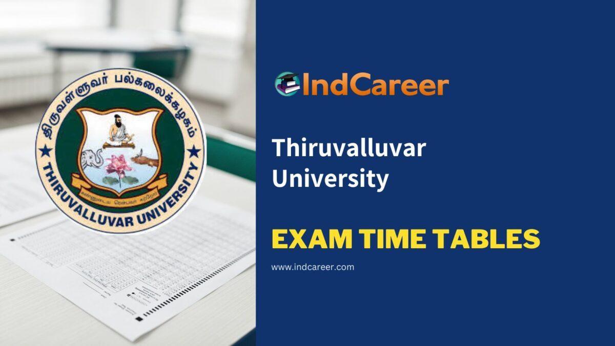 Thiruvalluvar University Exam Time Tables