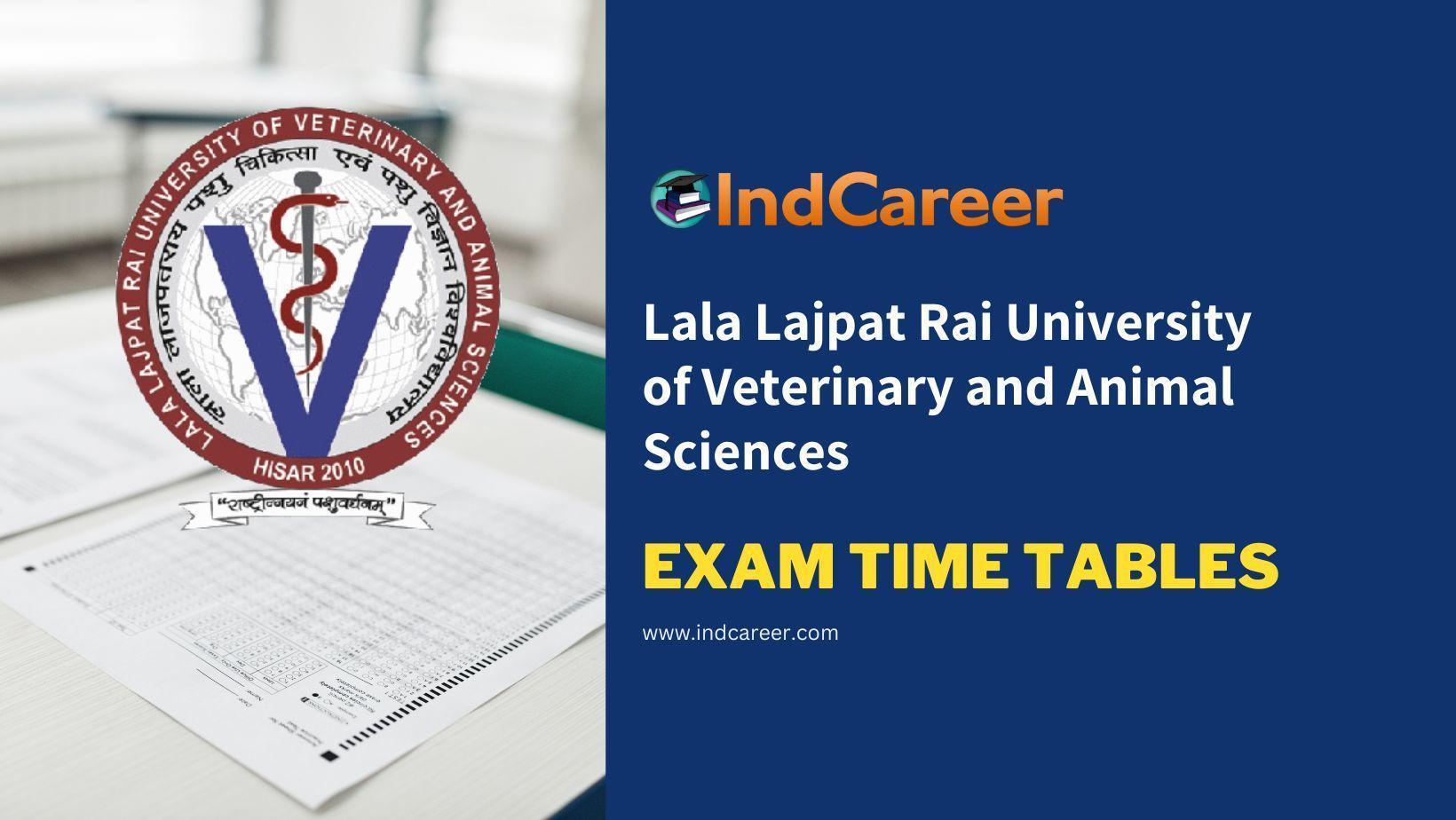 Lala Lajpat Rai University of Veterinary and Animal Sciences Exam Time Tables