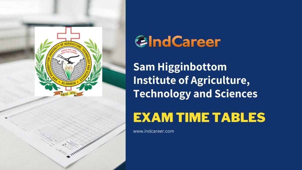 Sam Higginbottom Institute of Agriculture, Technology and Sciences Exam Time Tables
